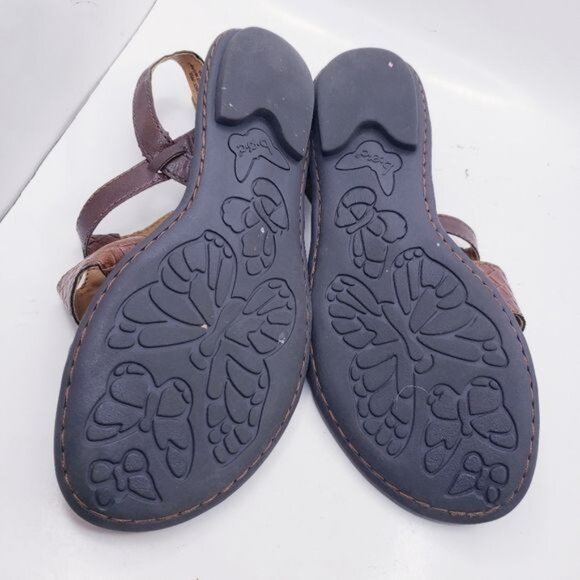 Boc Agda Brown Faux Leather Slingback Strappy Sandals Flats Women's Size 8 - Picture 10 of 13